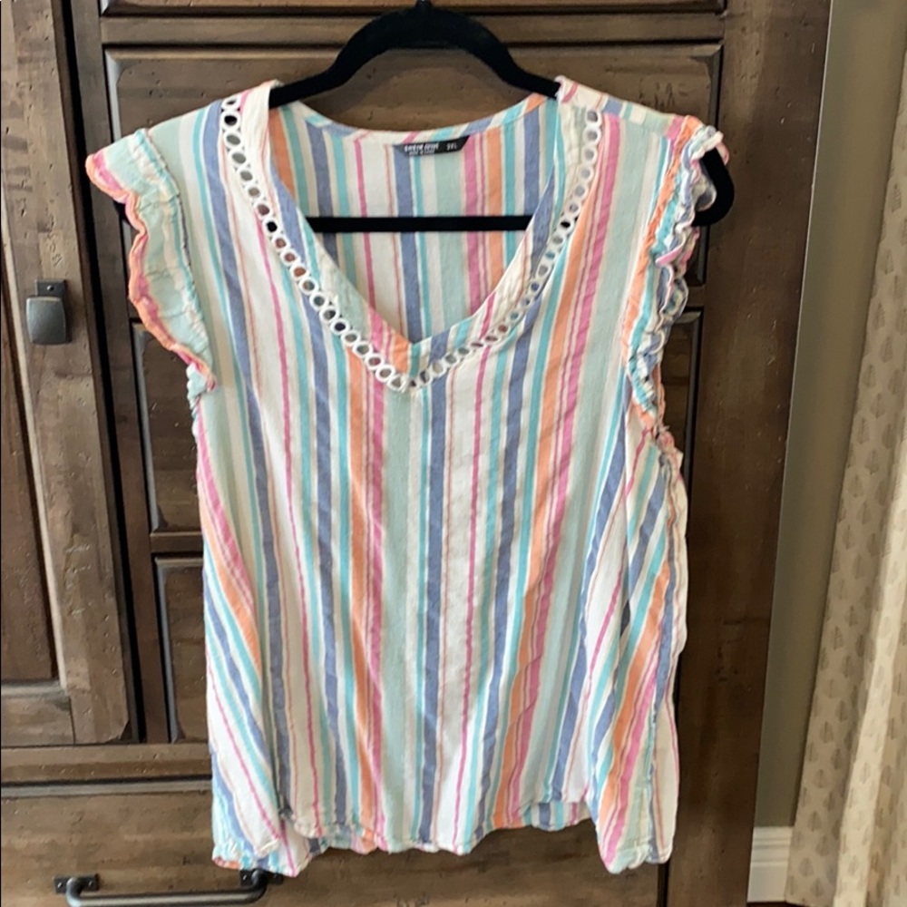 Striped sleeveless top